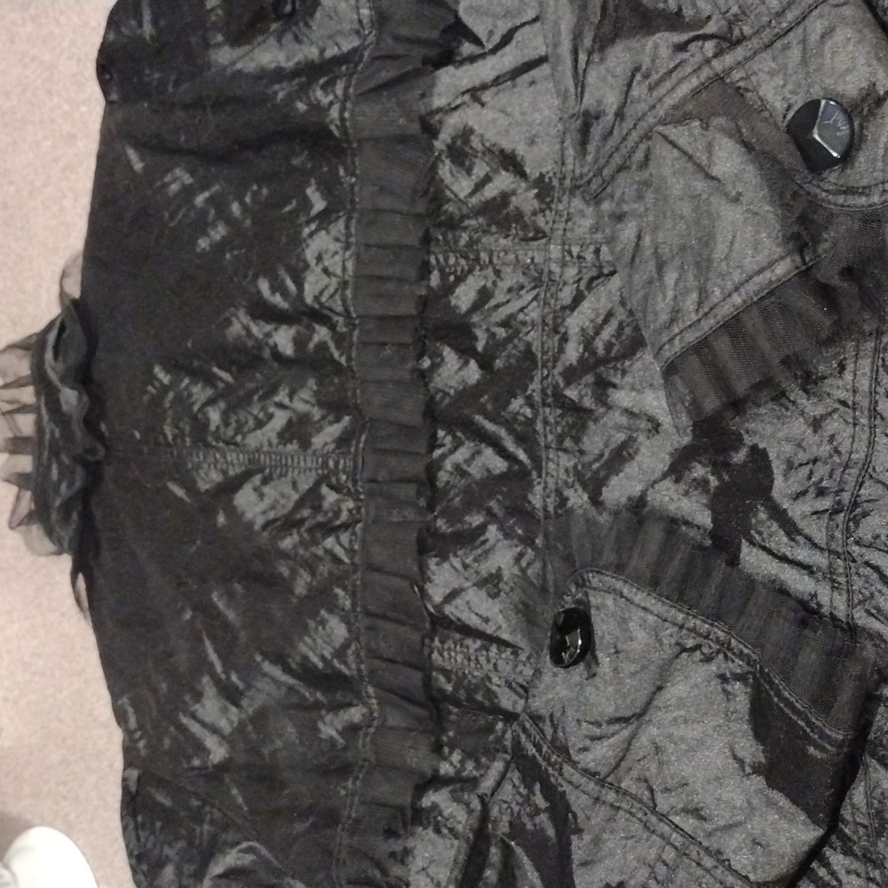 🖤Vtg Betsey Johnson Whimsigoth Crinoline Trench Coat - Picture 16 of 17